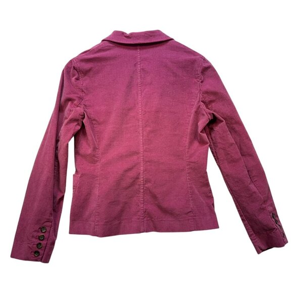 Villager By Liz Claiborne Womens Stretch Corduroy Blazer Jacket Size 6 Berry Pin - Picture 9 of 11